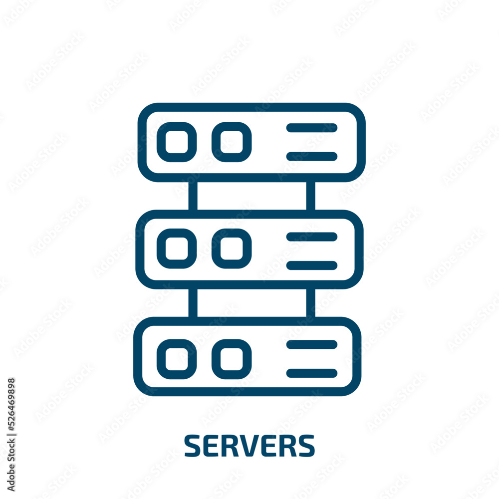 Poster servers icon from artificial intellegence and future technology collection. thin linear servers, ser