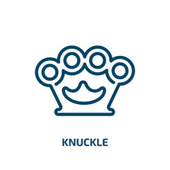 knuckle icon from army and war collection. Thin linear knuckle, fight, danger outline icon isolated on white background. Line vector knuckle sign, symbol for web and mobile