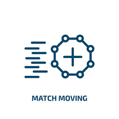 match moving icon from artificial intellegence and future technology collection. Thin linear match moving, play, match outline icon isolated on white background. Line vector match moving sign, symbol