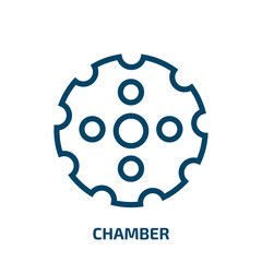 chamber icon from army and war collection. Thin linear chamber, protection, technology outline icon isolated on white background. Line vector chamber sign, symbol for web and mobile