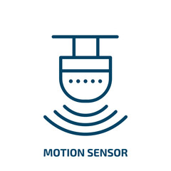 motion sensor icon from artificial intellegence and future technology collection. Thin linear motion sensor, sensor, motion outline icon isolated on white background. Line vector motion sensor sign,