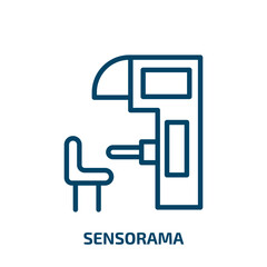 sensorama icon from artificial intellegence and future technology collection. Thin linear sensorama, digital, virtual reality outline icon isolated on white background. Line vector sensorama sign,