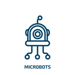 microbots icon from artificial intellegence and future technology collection. Thin linear microbots, microbot, electronic outline icon isolated on white background. Line vector microbots sign, symbol