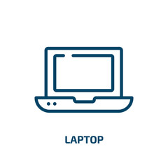 laptop icon from artificial intellegence and future technology collection. Thin linear laptop, computer, technology outline icon isolated on white background. Line vector laptop sign, symbol for web