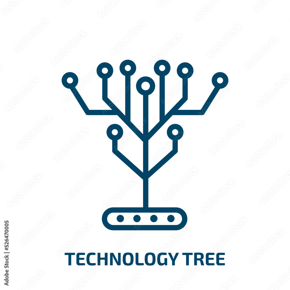 Poster technology tree icon from artificial intellegence and future technology collection. thin linear tech