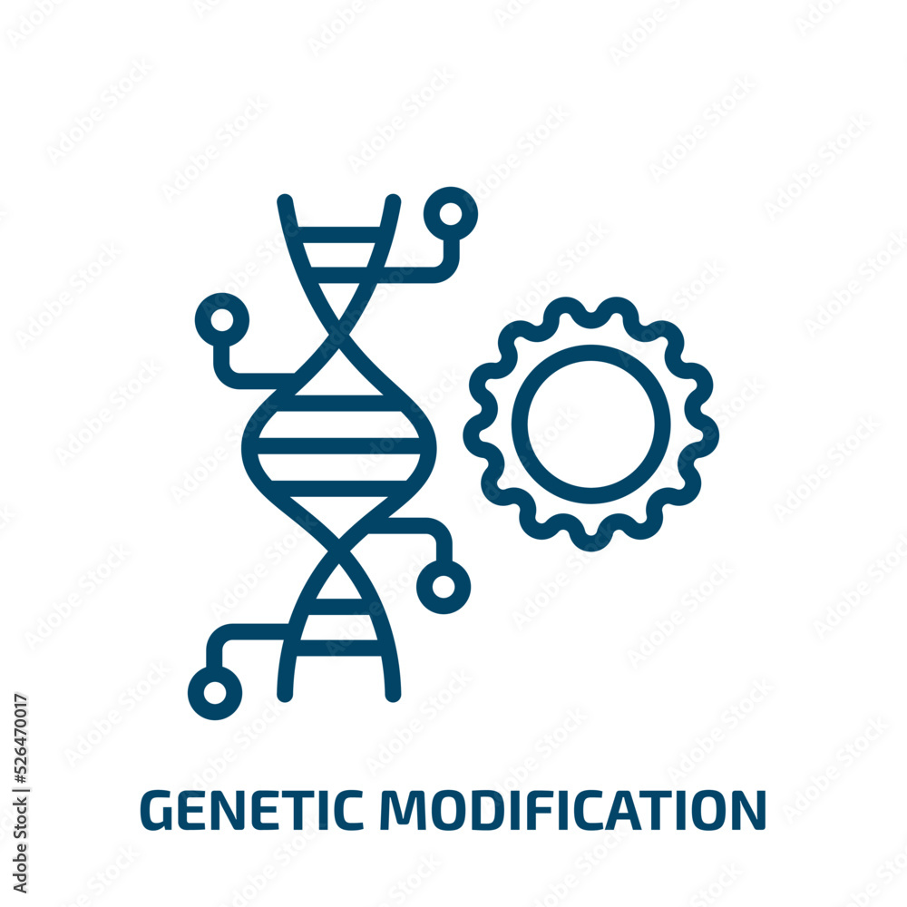 Poster genetic modification icon from artificial intellegence and future technology collection. thin linear