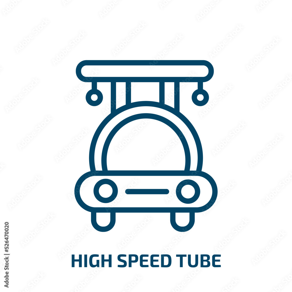 Poster high speed tube icon from artificial intellegence and future technology collection. thin linear high