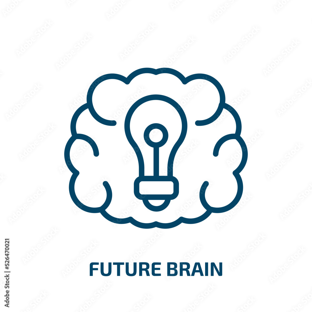 Poster future brain icon from artificial intellegence and future technology collection. thin linear future 