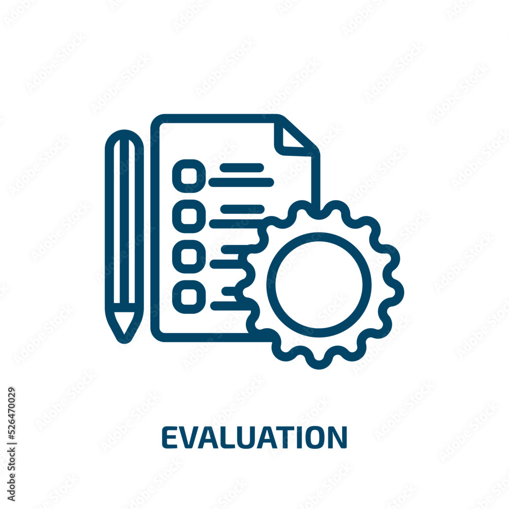Poster evaluation icon from artificial intellegence and future technology collection. thin linear evaluatio