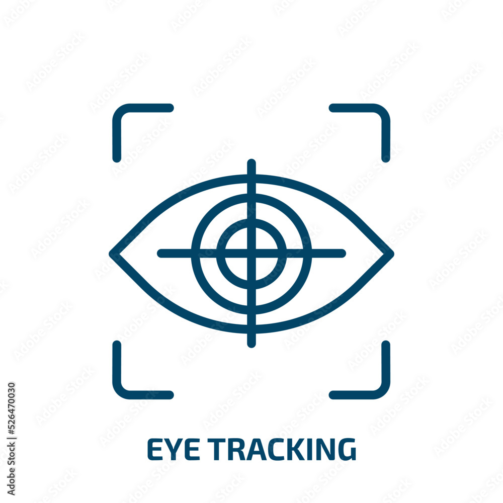 Poster eye tracking icon from artificial intellegence and future technology collection. thin linear eye tra
