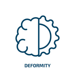 deformity icon from artificial intellegence and future technology collection. Thin linear deformity, deformation, simple outline icon isolated on white background. Line vector deformity sign, symbol