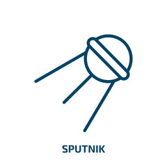 sputnik icon from astronomy collection. Thin linear sputnik, space, galaxy outline icon isolated on white background. Line vector sputnik sign, symbol for web and mobile