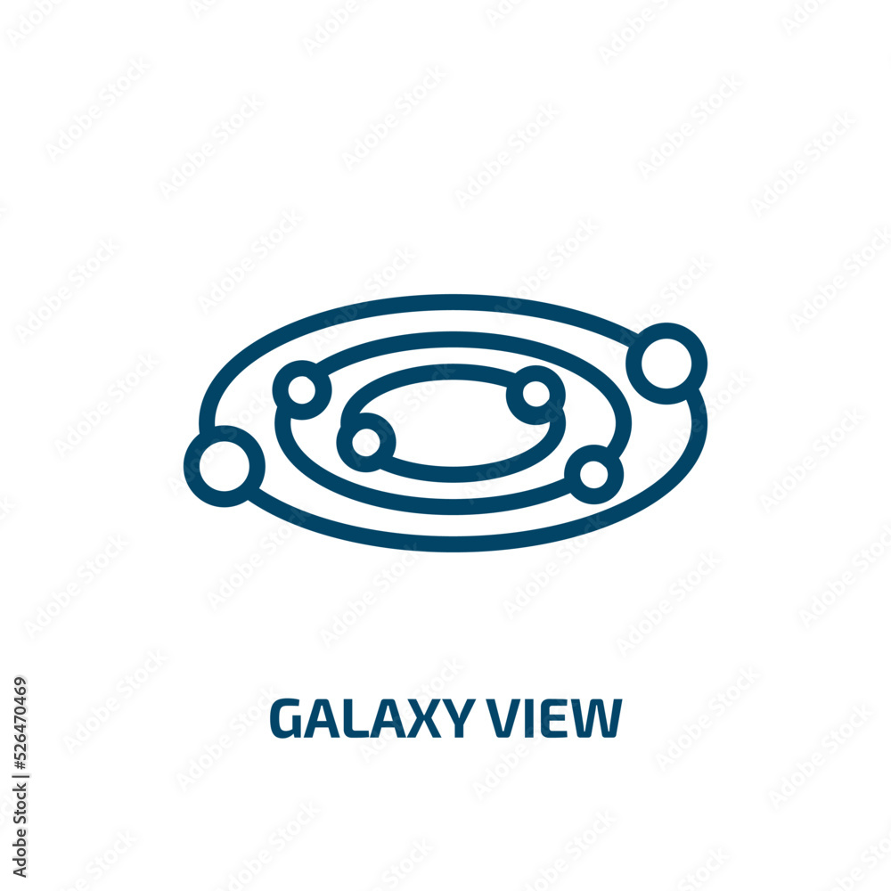 Poster galaxy view icon from astronomy collection. thin linear galaxy view, space, view outline icon isolat