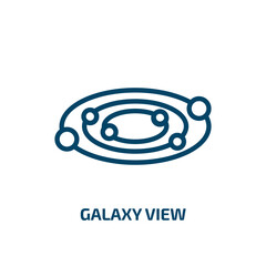 galaxy view icon from astronomy collection. Thin linear galaxy view, space, view outline icon isolated on white background. Line vector galaxy view sign, symbol for web and mobile