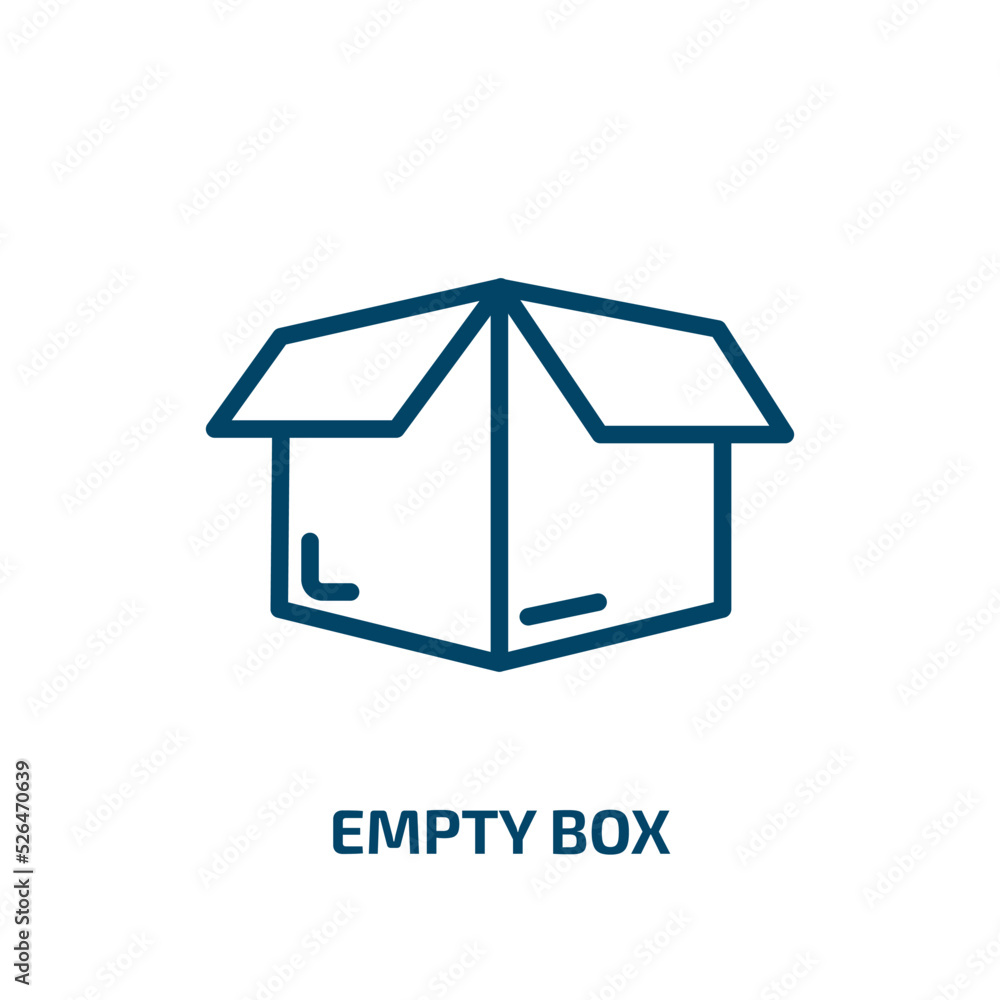 Poster empty box icon from business collection. thin linear empty box, empty, box outline icon isolated on 