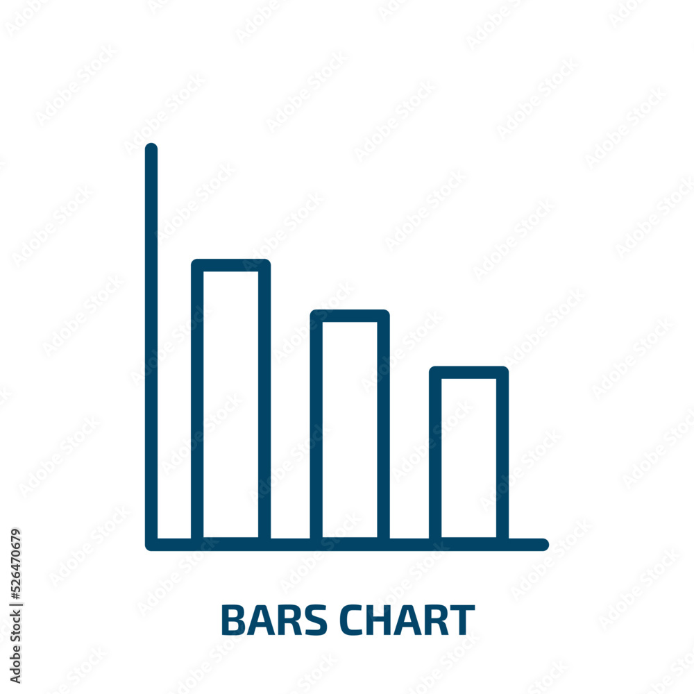 Poster bars chart icon from business collection. thin linear bars chart, data, graph outline icon isolated 