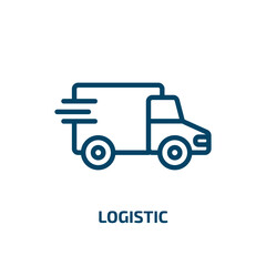 logistic icon from business collection. Thin linear logistic, package, shipping outline icon isolated on white background. Line vector logistic sign, symbol for web and mobile