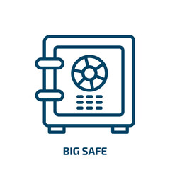 big safe icon from business collection. Thin linear big safe, safe, big outline icon isolated on white background. Line vector big safe sign, symbol for web and mobile