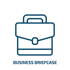 business briefcase icon from business collection. Thin linear business briefcase, briefcase, money outline icon isolated on white background. Line vector business briefcase sign, symbol for web and