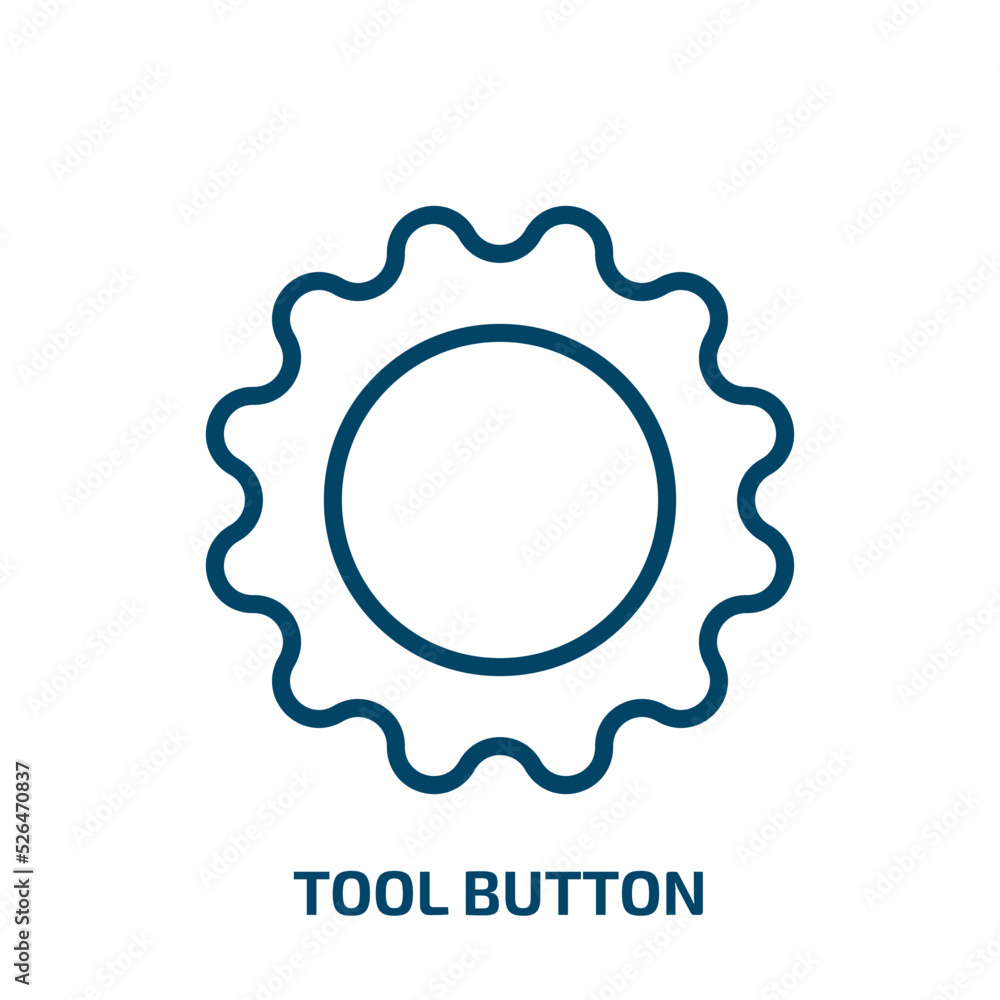 Poster tool button icon from business collection. thin linear tool button, button, tool outline icon isolat