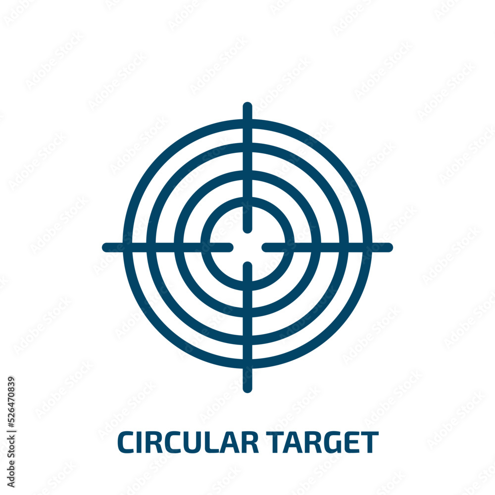 Poster circular target icon from business collection. thin linear circular target, circular, target outline