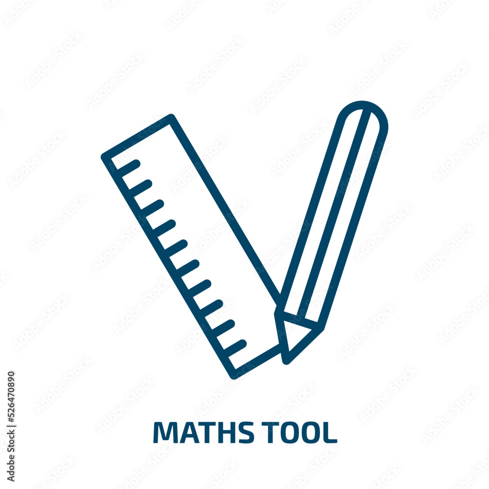 Poster maths tool icon from business collection. thin linear maths tool, math, tool outline icon isolated o