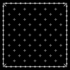 Simply Bandana decorated with white geometric ornament lines that can be applied to fabrics of various colors