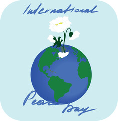 International Day of Peace. Vector web banner, illustration, poster, postcard for social networks, networks. Text International Day of Peace, 21 September.
Peace symbol.Vector illustration.
