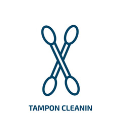 tampon cleanin icon from cleaning collection. Thin linear tampon cleanin, cleanly, bathroom outline icon isolated on white background. Line vector tampon cleanin sign, symbol for web and mobile