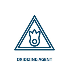 oxidizing agent icon from cleaning collection. Thin linear oxidizing agent, agent, oxidizing outline icon isolated on white background. Line vector oxidizing agent sign, symbol for web and mobile