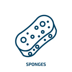 sponges icon from cleaning collection. Thin linear sponges, sponge, domestic outline icon isolated on white background. Line vector sponges sign, symbol for web and mobile