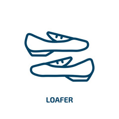 loafer icon from clothes collection. Thin linear loafer, fashion, shoes outline icon isolated on white background. Line vector loafer sign, symbol for web and mobile