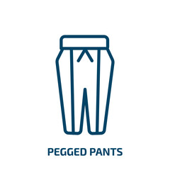 pegged pants icon from clothes collection. Thin linear pegged pants, dress, pants outline icon isolated on white background. Line vector pegged pants sign, symbol for web and mobile