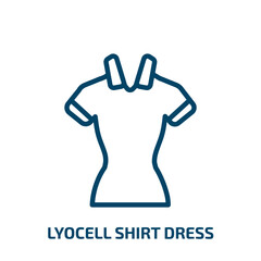 lyocell shirt dress icon from clothes collection. Thin linear lyocell shirt dress, clothes, dress outline icon isolated on white background. Line vector lyocell shirt dress sign, symbol for web and