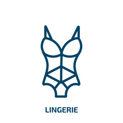 lingerie icon from clothes collection. Thin linear lingerie, woman, sexy outline icon isolated on white background. Line vector lingerie sign, symbol for web and mobile