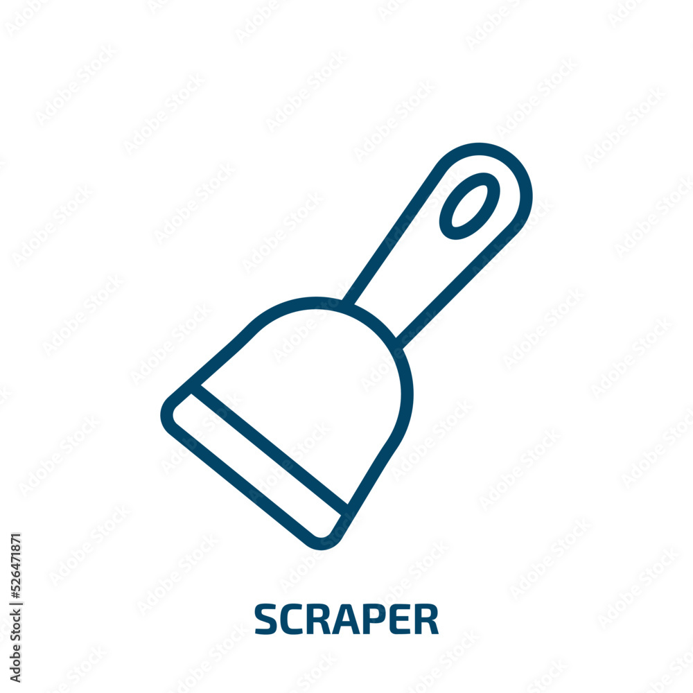 Poster scraper icon from construction collection. thin linear scraper, construction, loader outline icon is