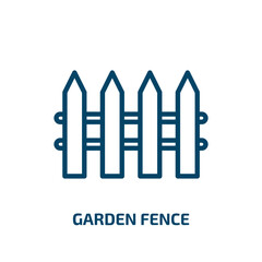 garden fence icon from construction collection. Thin linear garden fence, fence, garden outline icon isolated on white background. Line vector garden fence sign, symbol for web and mobile