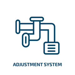 adjustment system icon from construction collection. Thin linear adjustment system, support, system outline icon isolated on white background. Line vector adjustment system sign, symbol for web and