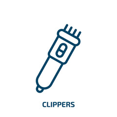 clippers icon from construction collection. Thin linear clippers, clipper, work outline icon isolated on white background. Line vector clippers sign, symbol for web and mobile