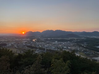 Obraz premium 한국의 야경(전남 담양군 읍내)