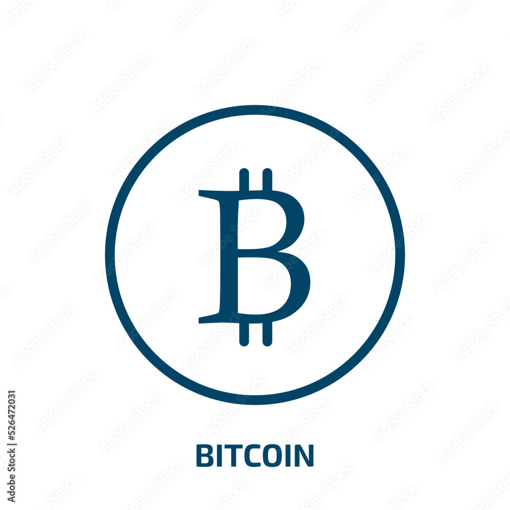 Poster bitcoin icon from cryptocurrency collection. thin linear bitcoin, payment, finance outline icon isol