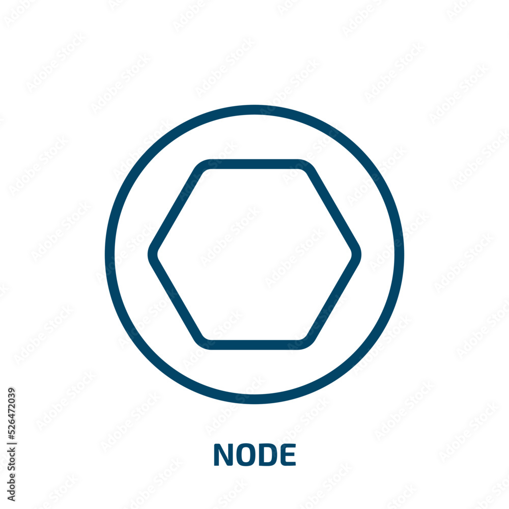 Poster node icon from cryptocurrency collection. thin linear node, business, network outline icon isolated 