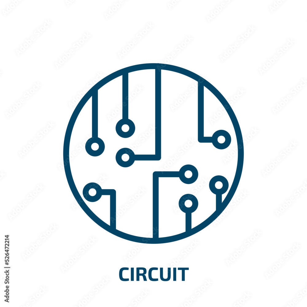 Poster circuit icon from cryptocurrency collection. thin linear circuit, technology, communication outline 