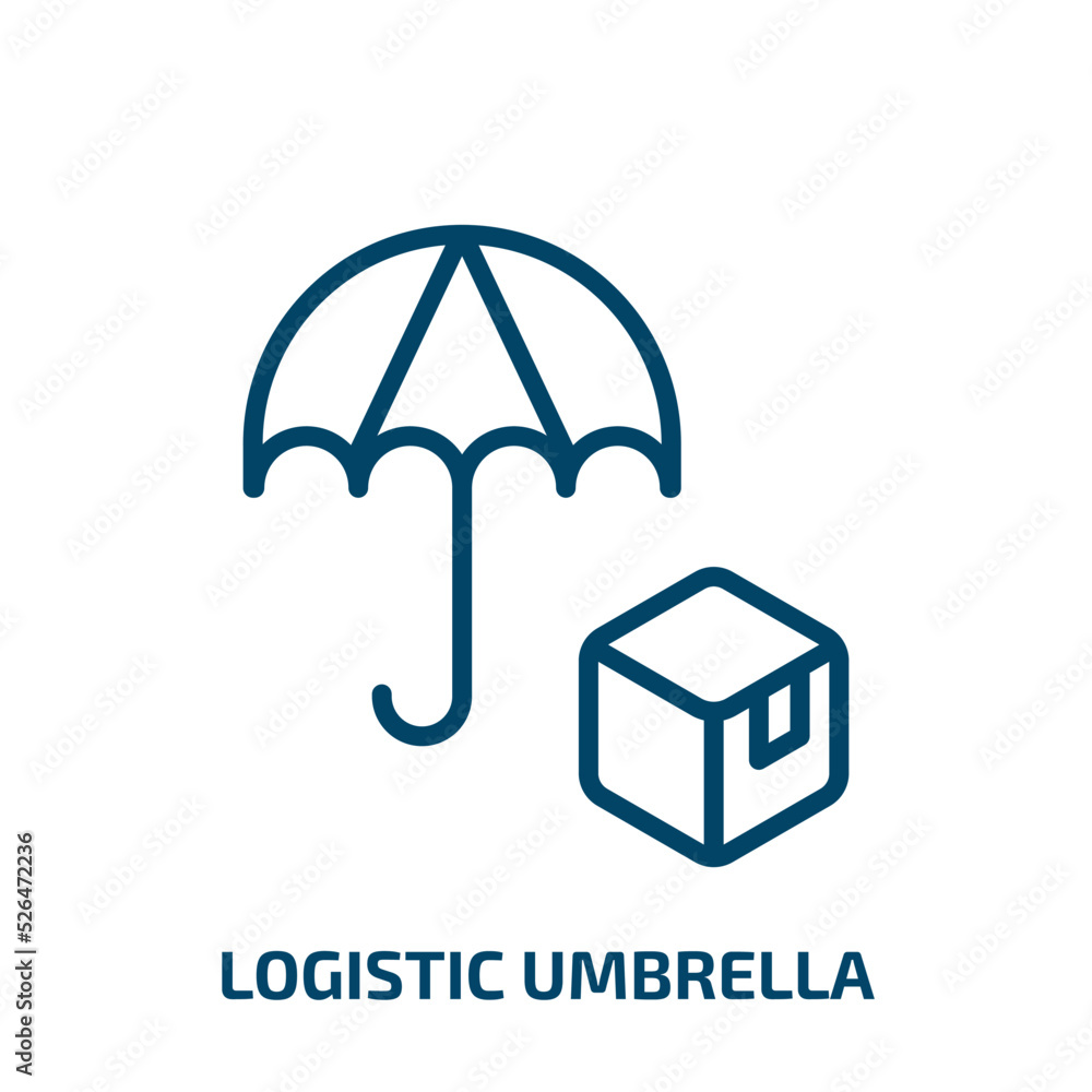 Poster logistic umbrella icon from delivery and logistic collection. thin linear logistic umbrella, shippin