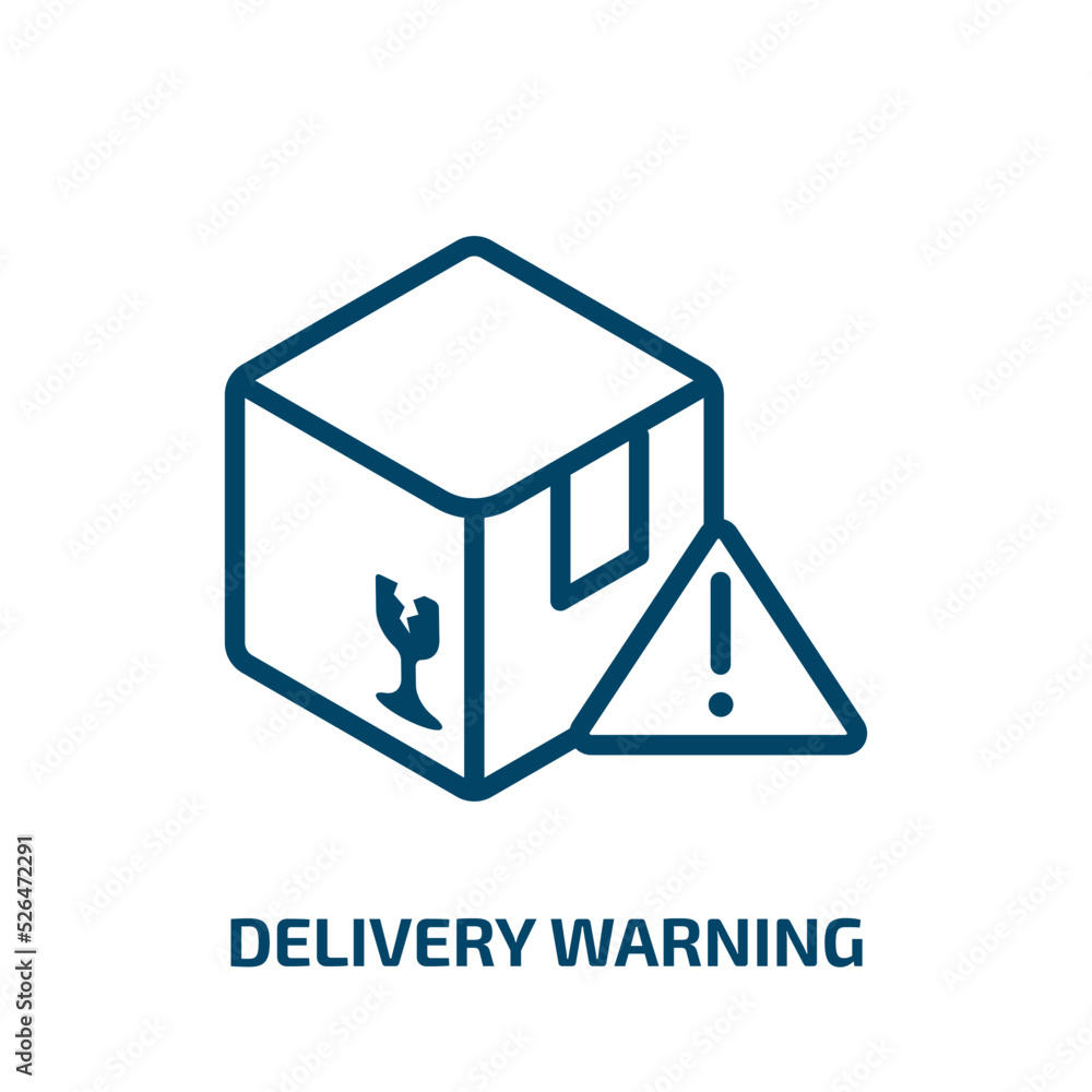 Poster delivery warning icon from delivery and logistic collection. thin linear delivery warning, warning, 