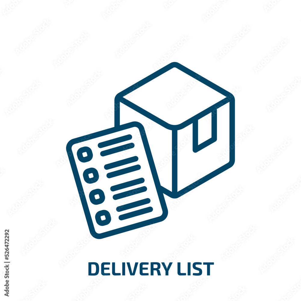 Poster delivery list icon from delivery and logistic collection. thin linear delivery list, delivery, shipp