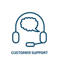 customer support icon from packing and delivery collection. Thin linear customer support, contact, phone outline icon isolated on white background. Line vector customer support sign, symbol for web