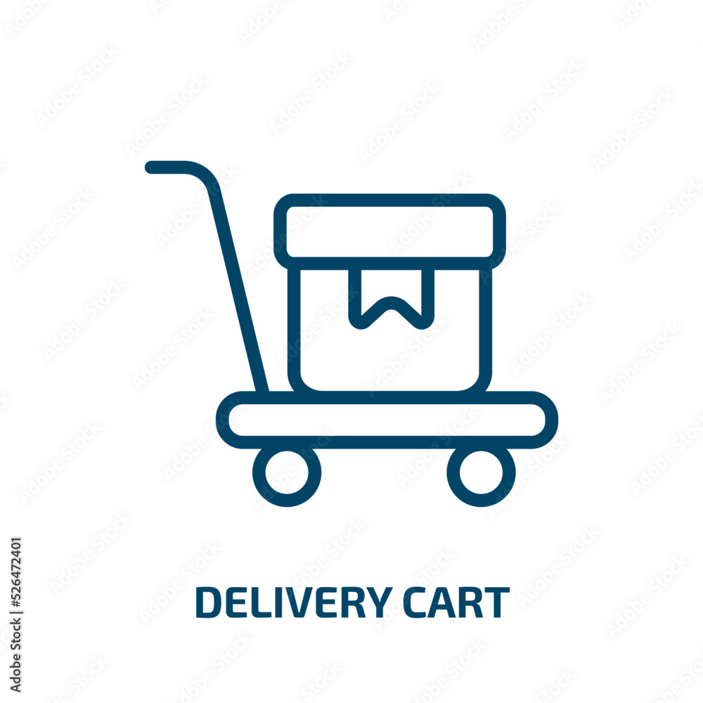 Poster delivery cart icon from delivery and logistic collection. thin linear delivery cart, shop, commerce 
