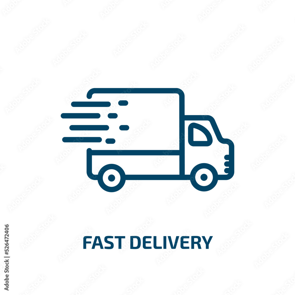 Poster fast delivery icon from delivery and logistic collection. thin linear fast delivery, delivery, fast 
