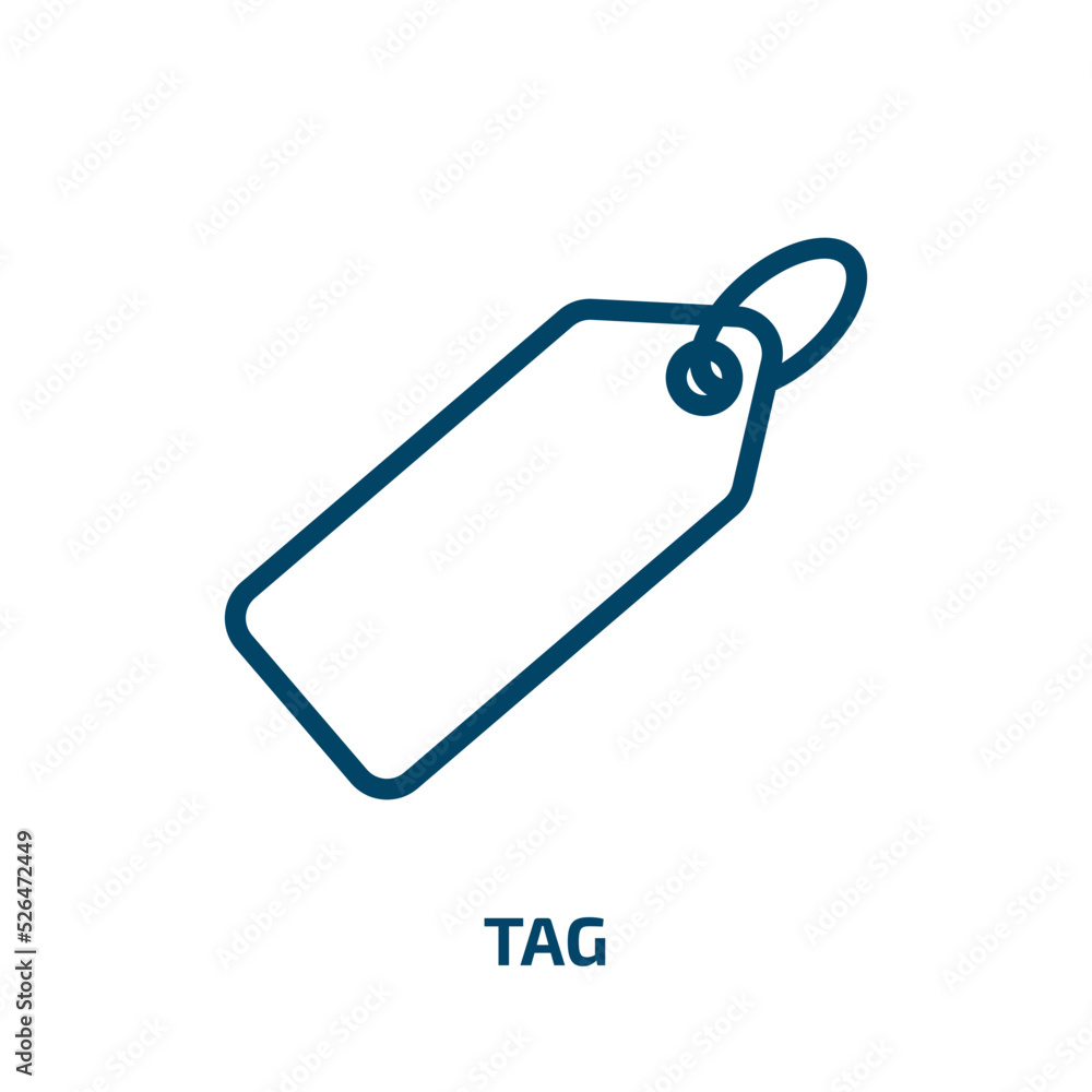 Poster tag icon from delivery and logistic collection. thin linear tag, label, template outline icon isolat